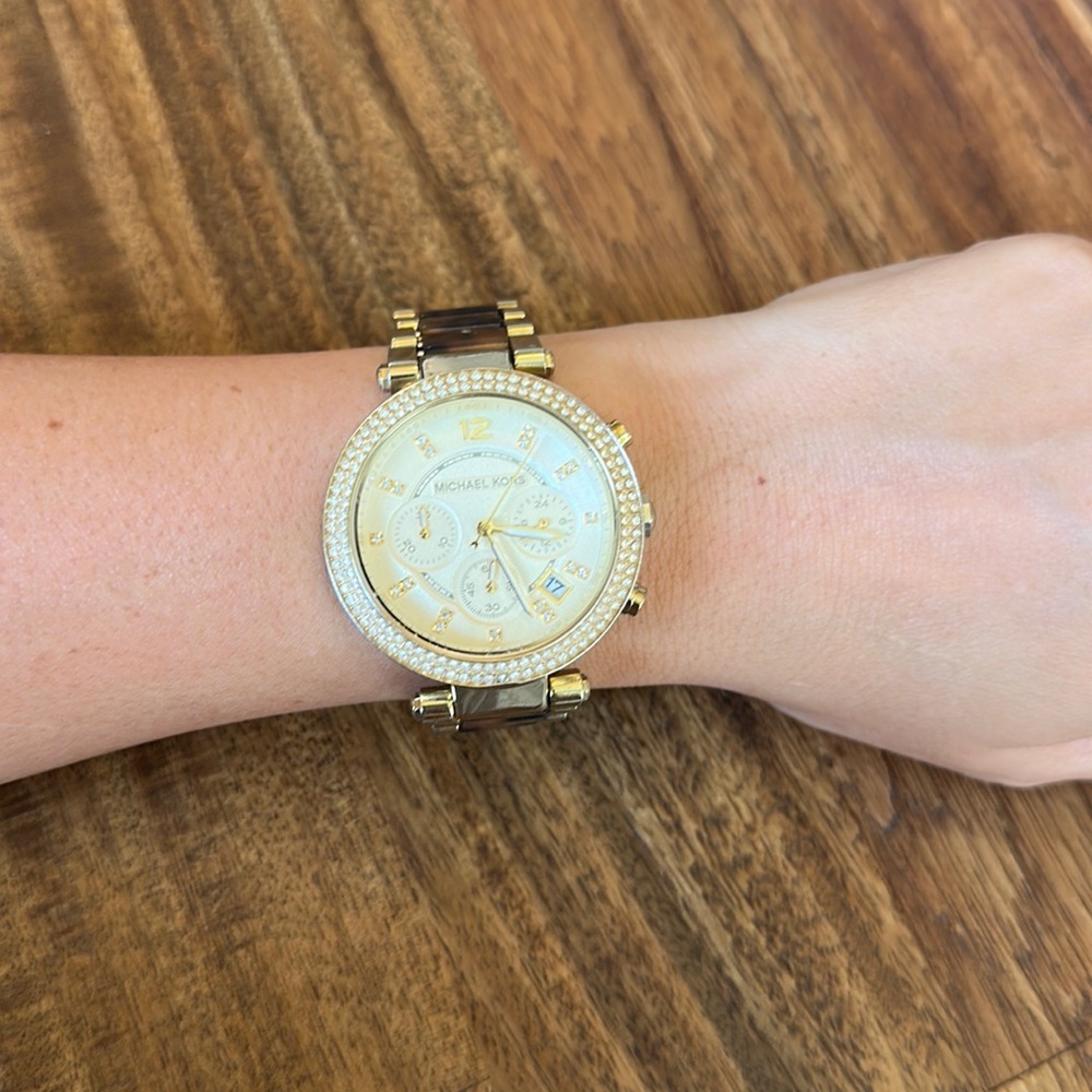 Michael Kors Tortoise Shell Gold watch